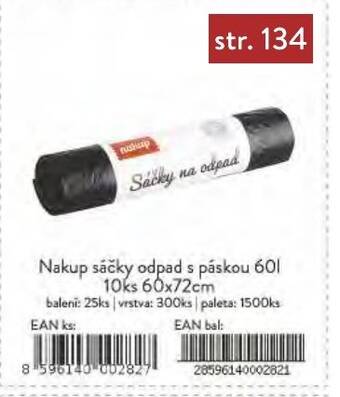 Qanto Nakup sáčky odpad s páskou 60l 10ks 60x72cm nabídka