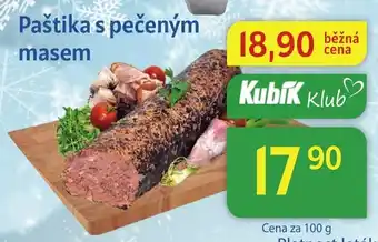 Kubík potraviny Paštika s pečeným masem nabídka