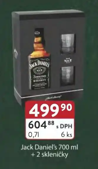 Jack Daniel's 700 ml + 2 skleničky