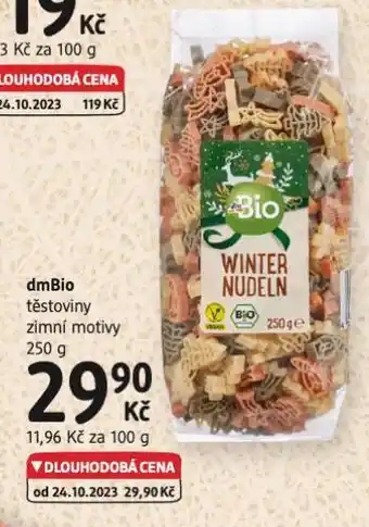 dm drogerie Dmbio těstoviny zimní motivy nabídka