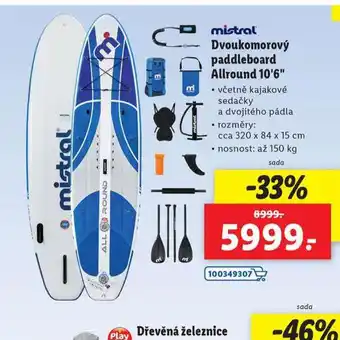 Lidl Dvoukomorový paddleboard allround 10,6 nabídka
