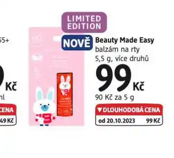dm drogerie Beauty made easy balzám na rty nabídka