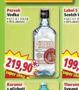 Norma Pervak vodka nabídka
