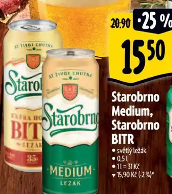 Albert Starobrno Medium, Starobrno BITR nabídka