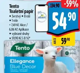 Albert Tento Toaletní papír nabídka