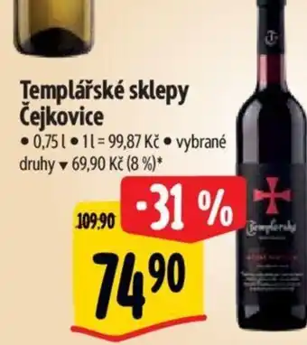 Albert Templářské sklepy Čejkovice nabídka
