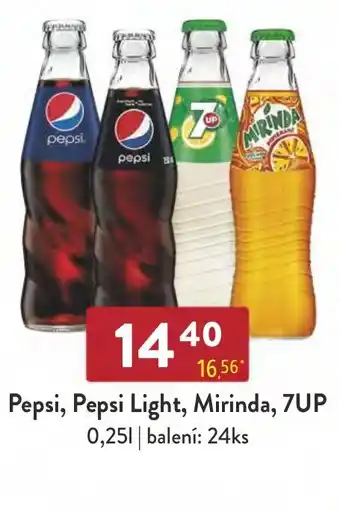 Qanto Pepsi, Pepsi Light, Mirinda, 7UP nabídka
