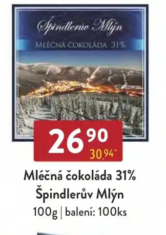 Qanto Mléčná čokoláda 31% Špindlerův Mlýn nabídka