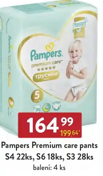 Pampers Premium care pants S4 22ks, S6 18ks, S3 28ks