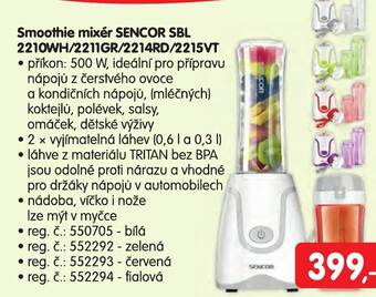 Mega Smoothie mixér SENCOR SBL 2210WH/2211GR/2214RD/2215VT nabídka