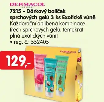 DERMACOL 7215 - Dárkový balíček sprchových gelů 3 ks Exotické vůně
