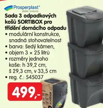 Mega Sada 3 odpadkových košů SORTIBOX pro třídění domácího odpadu nabídka