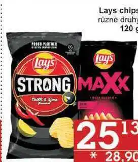 Jip Lays chips různé druhy, 120 g nabídka