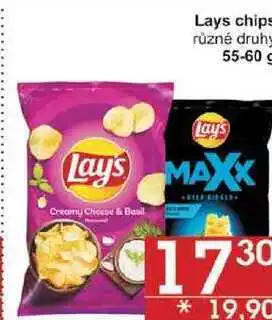 Jip Lays chips různé druhy, 55-60 g nabídka