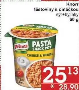 Jip Knorr těstoviny s omáčkou sýr+bylinky, 60 g nabídka
