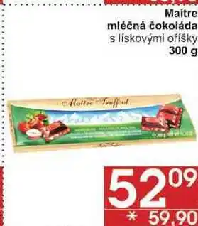 Jip Maitre mléčná čokoláda s lískovými oříšky, 300 g nabídka