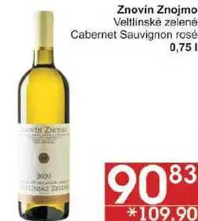 Jip Znovín znojmo veltlinské zelené, 0,75 l nabídka