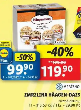 Zmrzlina häagen-dazs, 4x 95 ml