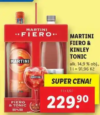 Lidl Martini fiero & kinley tonic, 1 l + 1,5 l nabídka