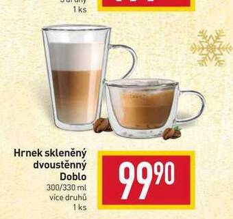 Billa Hrnek skleněný dvoustěnný doblo 300/330 ml více druhů 1 ks nabídka