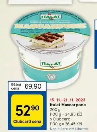Tesco Itala mascarpone nabídka