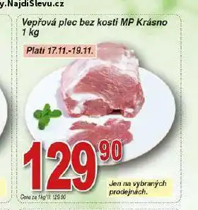 Hruška Vepřová plec bez kosti nabídka