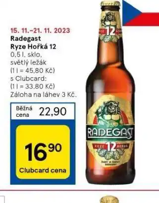 Tesco Pivo radegast ryze hořká 12 nabídka