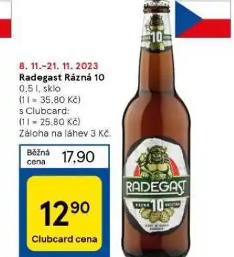 Tesco Pivo radegast rázná 10 nabídka