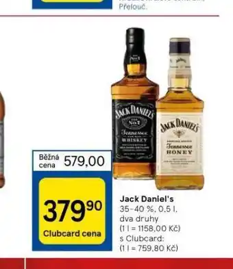 Tesco Jack daniel´s nabídka