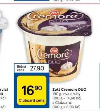 Tesco Zott cremore duo nabídka