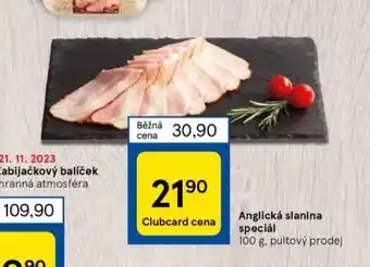 Tesco Anglická slanina speciál nabídka