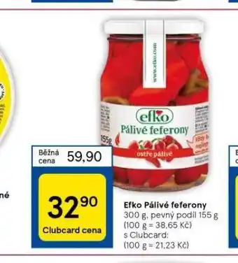 Tesco Efko pálivé feferony nabídka