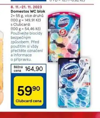 Tesco Domestos wc blok nabídka