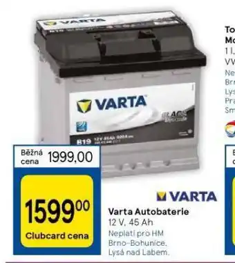 Tesco Varta autobaterie 45 ah nabídka