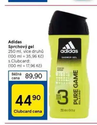 Tesco Adidas sprchový gel nabídka