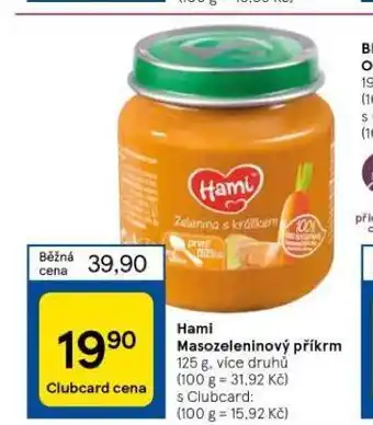 Tesco Hami masozeleninový příkrm nabídka