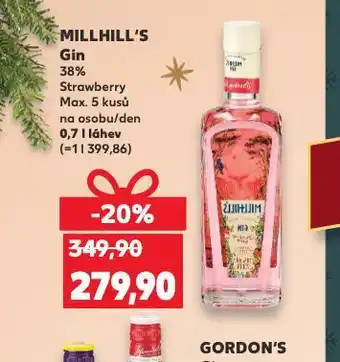 Kaufland Millhill's gin nabídka