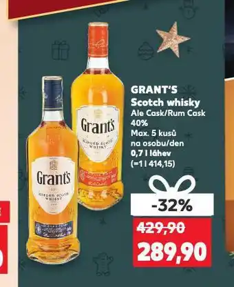 Kaufland Grant's scotch whisky nabídka