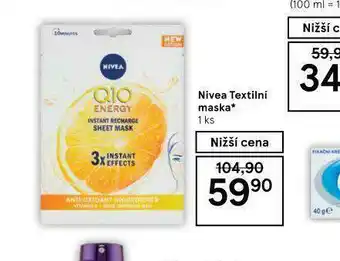 Tesco Nivea textilní maska nabídka