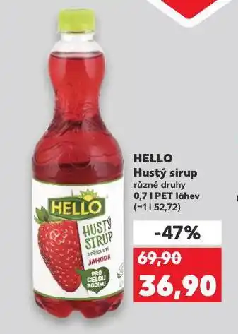 Kaufland Hello hustý sirup nabídka