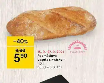 Tesco Podmáslová bageta s kváskem nabídka