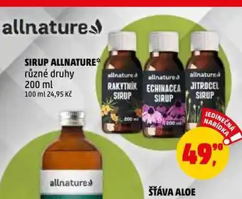 Penny Market Sirup allnature nabídka