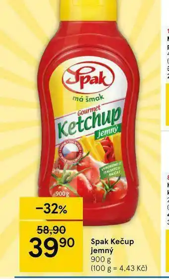 Tesco Spak kečup jemný nabídka
