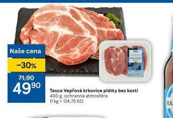 Tesco Vepřová krkovice plátky bez kosti nabídka