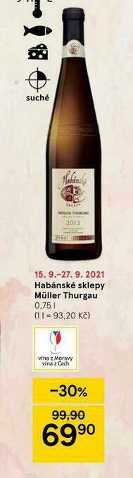 Tesco Habánské sklepy müller thurgau nabídka