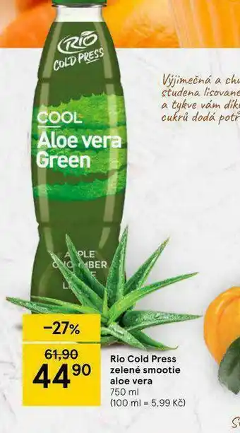 Tesco Ro cold press zelené smoothie aloe vera nabídka