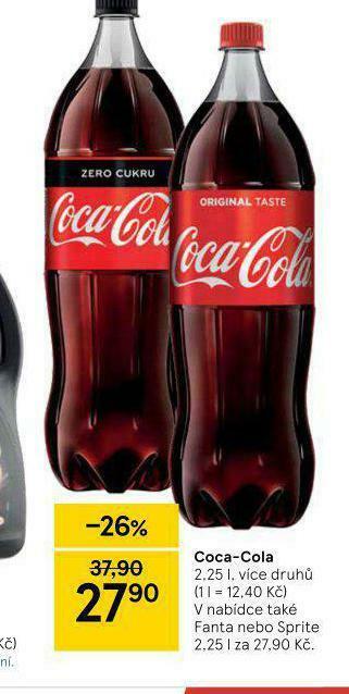 Tesco Coca cola 2,25l nabídka
