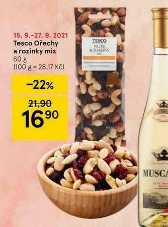 Tesco Tesco ořechy a rozinky mix nabídka