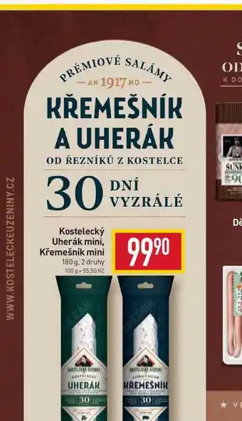 Billa Kostelecký uherák mini, křemešník mini 180 g nabídka