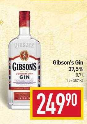 Billa Gibson's gin 37,5% 0,7l nabídka